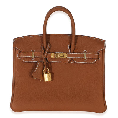Hermès Gold Togo Birkin 25 GHW Handbag fv