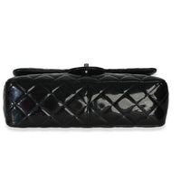 Chanel Black Quilted Patent Jumbo Classic Double Flap Bag Handbag 5