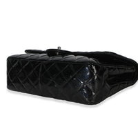 Chanel Black Quilted Patent Jumbo Classic Double Flap Bag Handbag 6