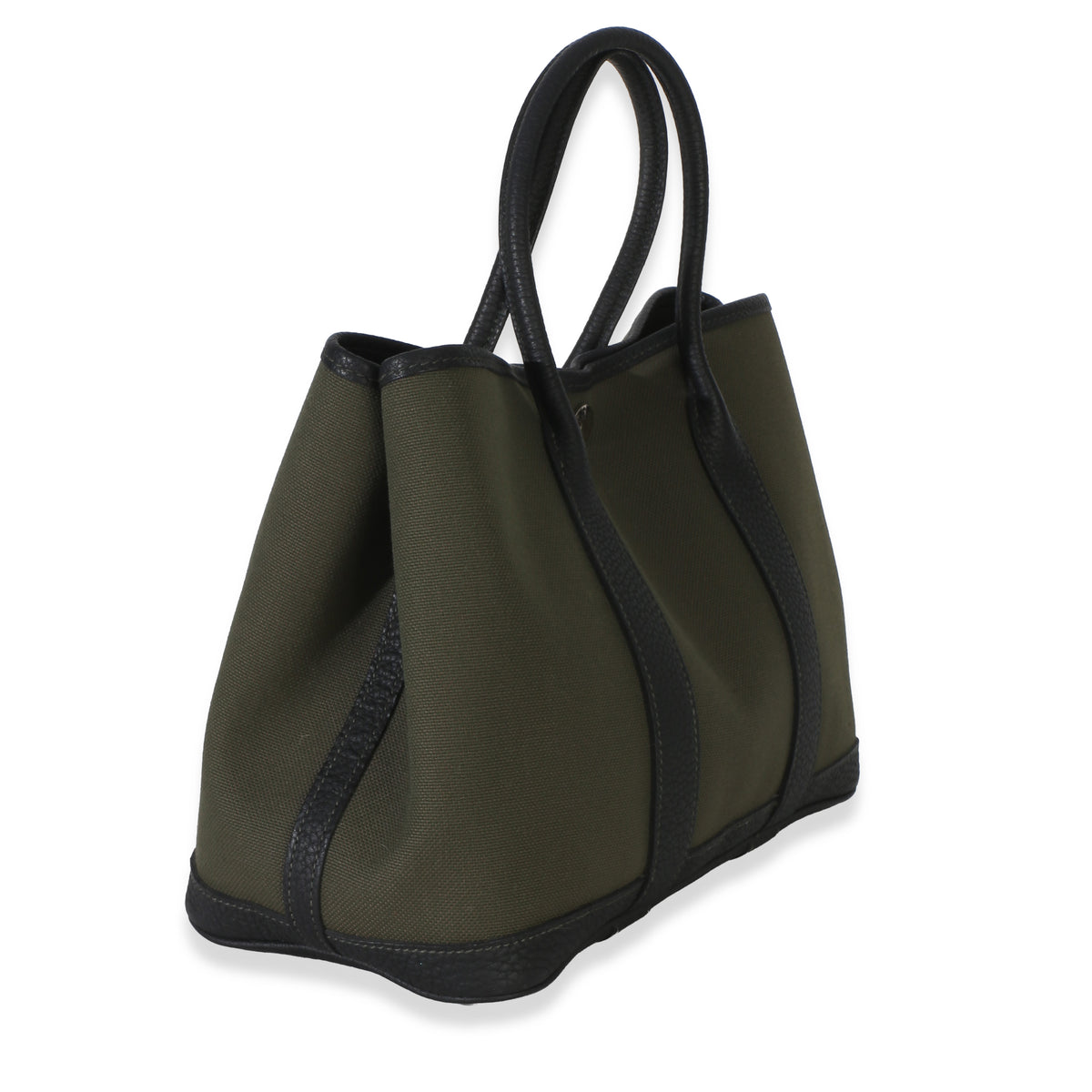 Hermès Vert De Gris Toile Negonda Garden Party 30 PHW Handbag 4