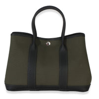 Hermès Vert De Gris Toile Negonda Garden Party 30 PHW Handbag 5