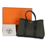 Hermès Vert De Gris Toile Negonda Garden Party 30 PHW Handbag 9
