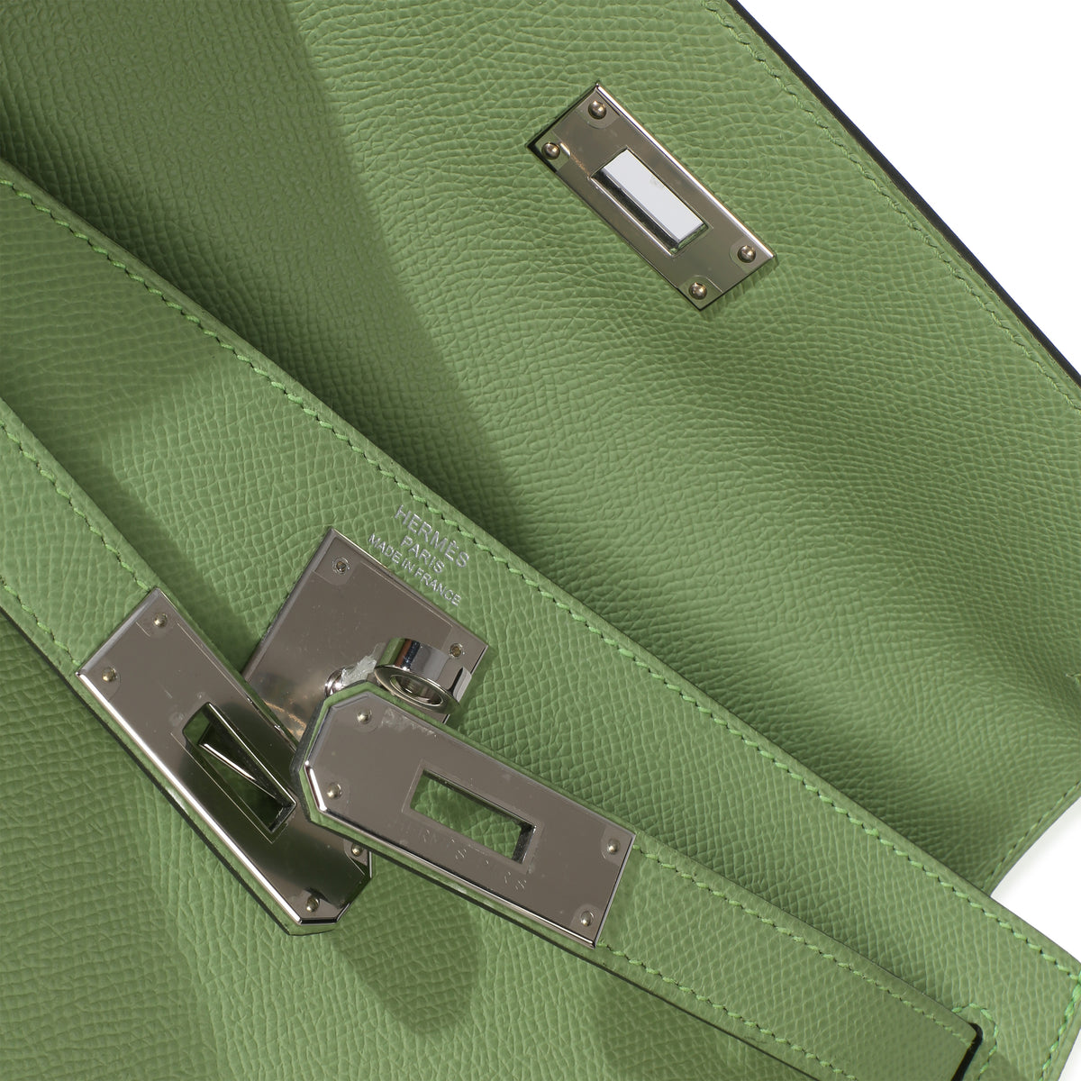 Hermès Vert Criquet Epsom Sellier Kelly 28 PHW Handbag 9