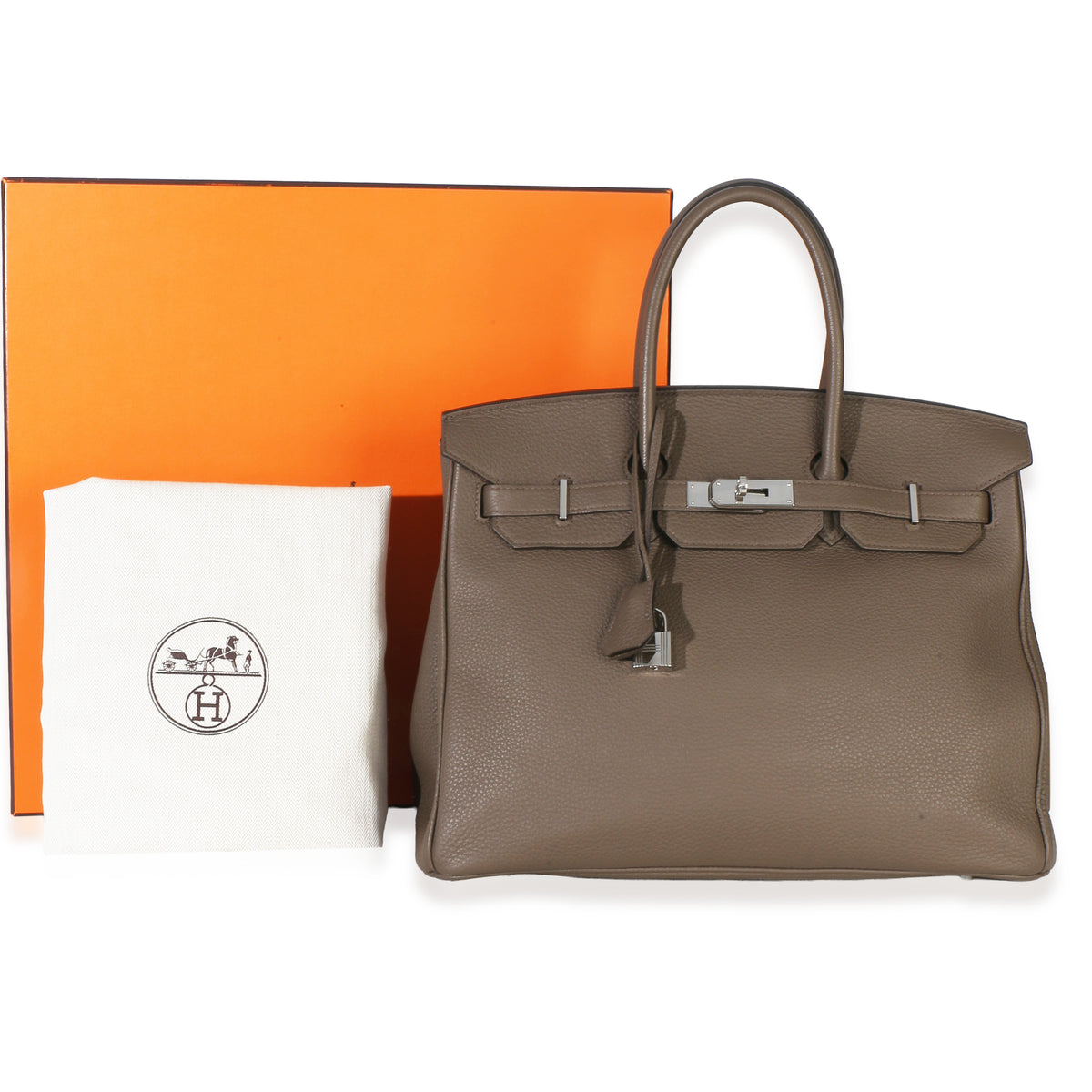Hermès Ecorce Togo Birkin 35 PHW Handbag 8