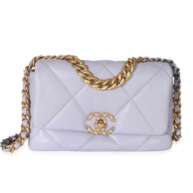 Chanel Purple Calfskin Small 19 Flap Bag Handbag 1