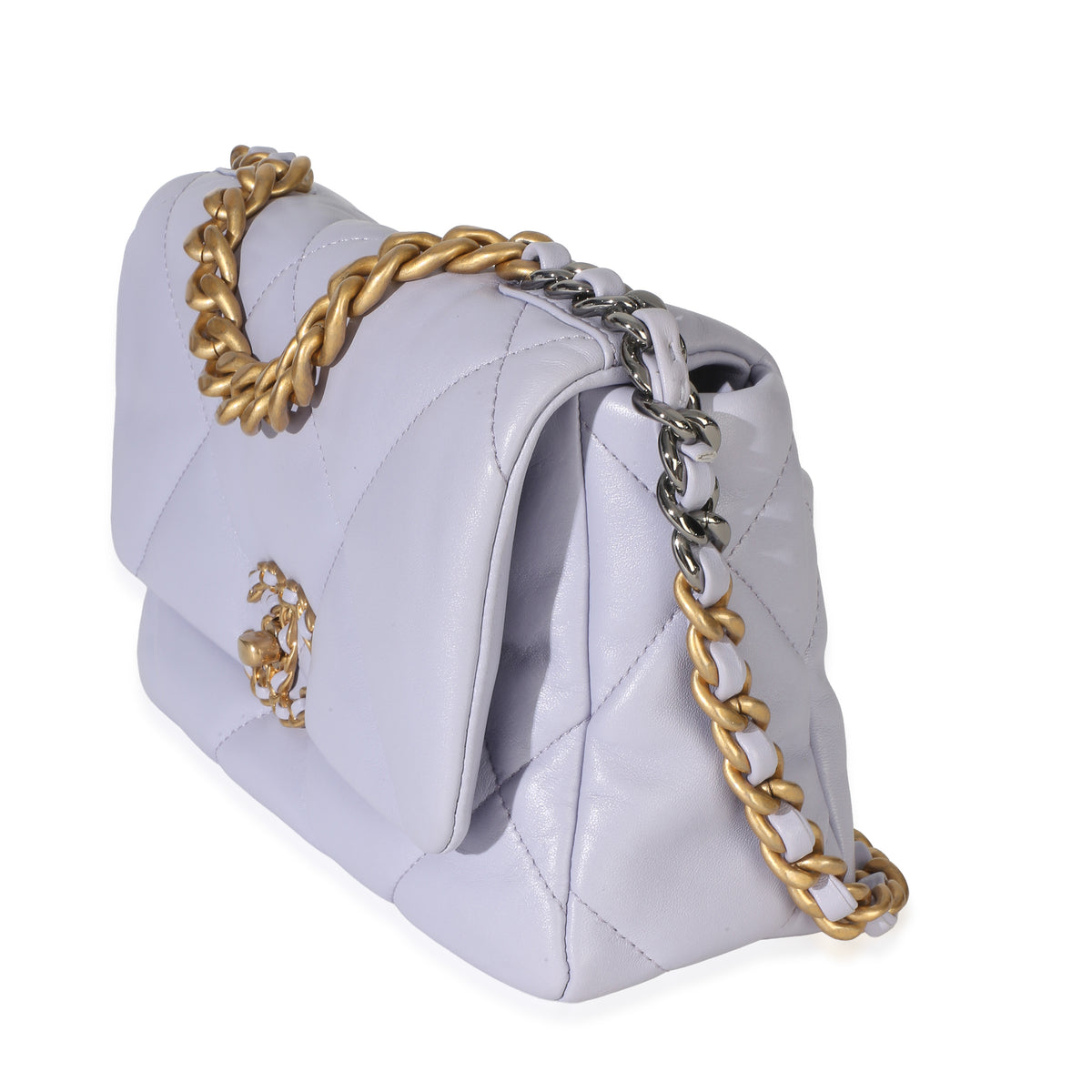 Chanel Purple Calfskin Small 19 Flap Bag Handbag 2