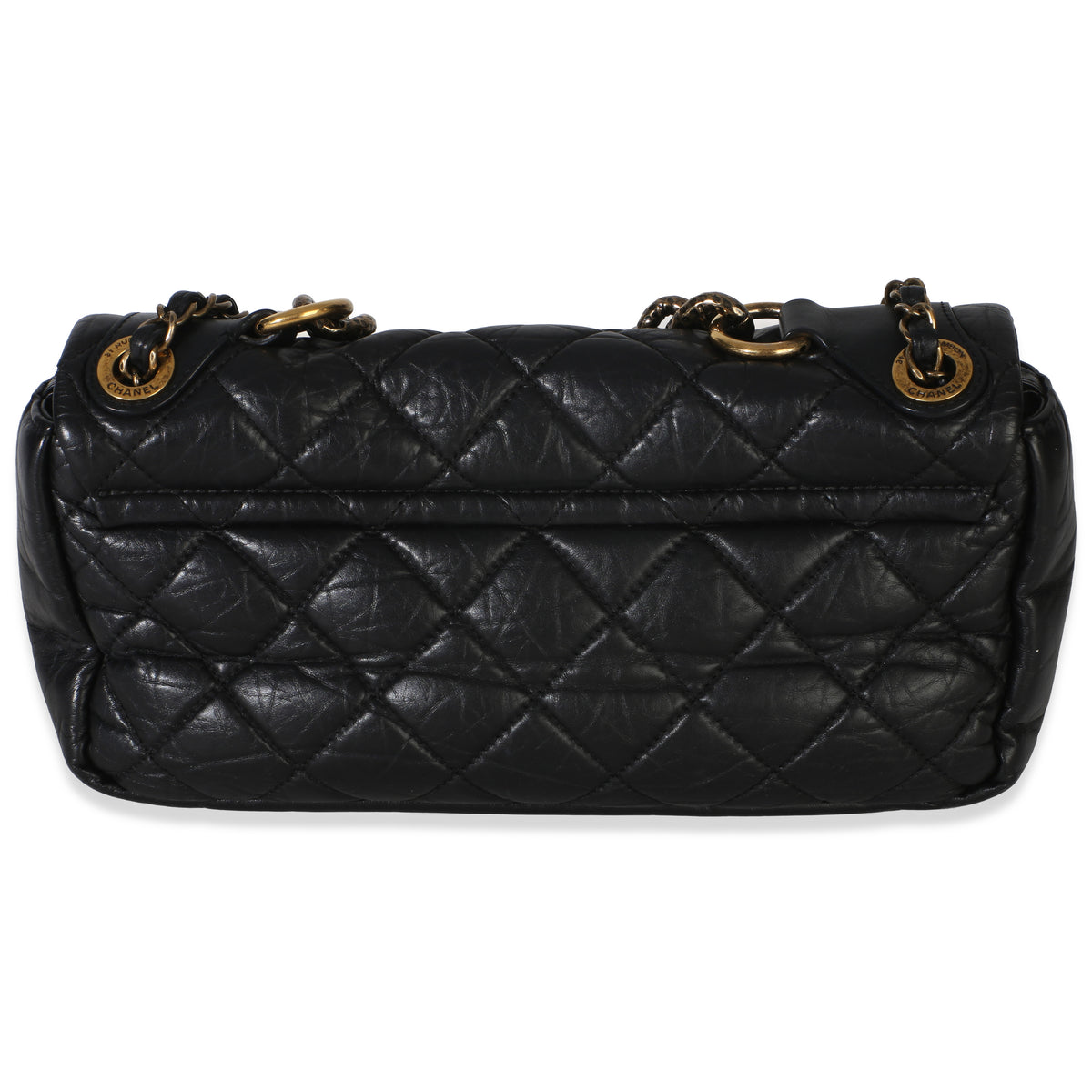 Chanel Paris Bombay Black Quilted Aged Calfskin Medium Pondichery Flap Bag Handbag 4
