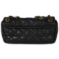 Chanel Paris Bombay Black Quilted Aged Calfskin Medium Pondichery Flap Bag Handbag 4