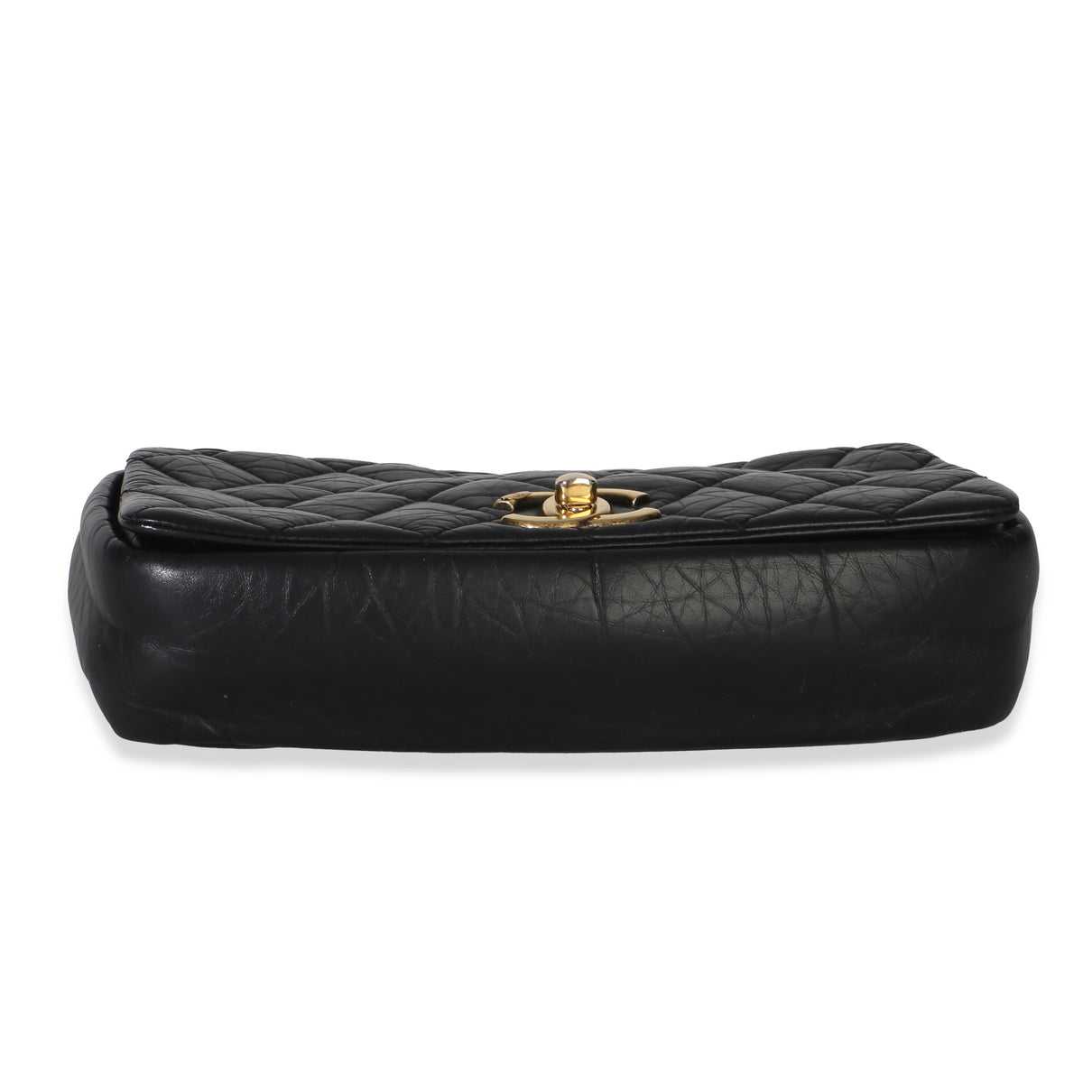 Chanel Paris Bombay Black Quilted Aged Calfskin Medium Pondichery Flap Bag Handbag 5