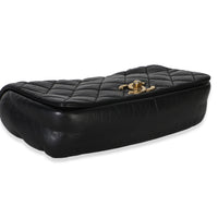 Chanel Paris Bombay Black Quilted Aged Calfskin Medium Pondichery Flap Bag Handbag 7