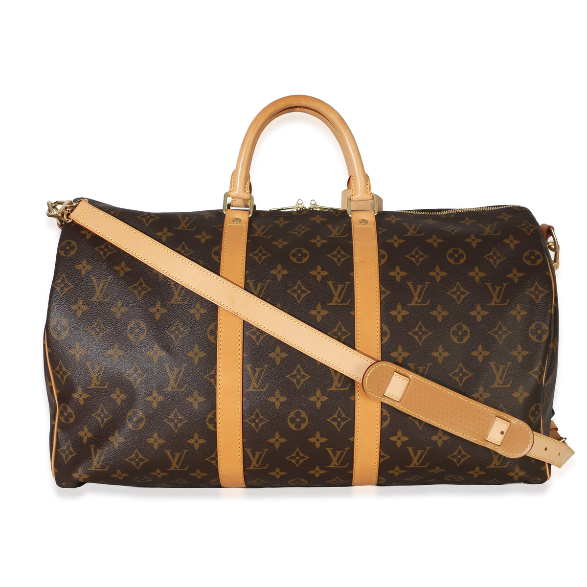 Louis Vuitton Monogram Canvas Keepall Bandouliere 50 Handbag fv