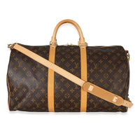 Louis Vuitton Monogram Canvas Keepall Bandouliere 50 Handbag fv