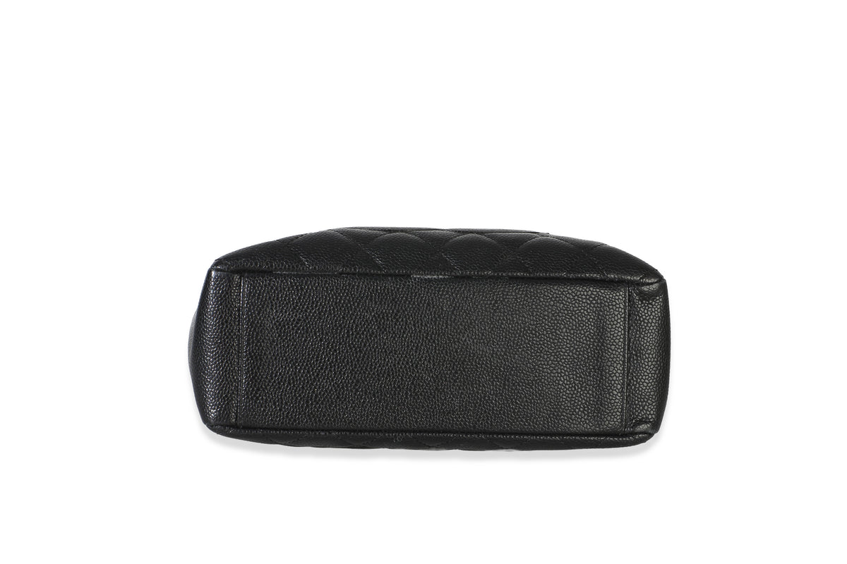 Chanel Black Quilted Caviar Petit Shopping Tote Handbag 5
