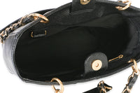 Chanel Black Quilted Caviar Petit Shopping Tote Handbag 8