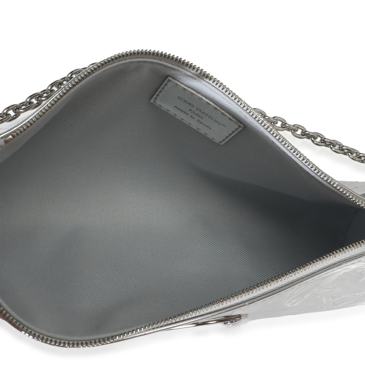 Louis Vuitton Silver Monogram Miroir Pochette Eva Handbag 8