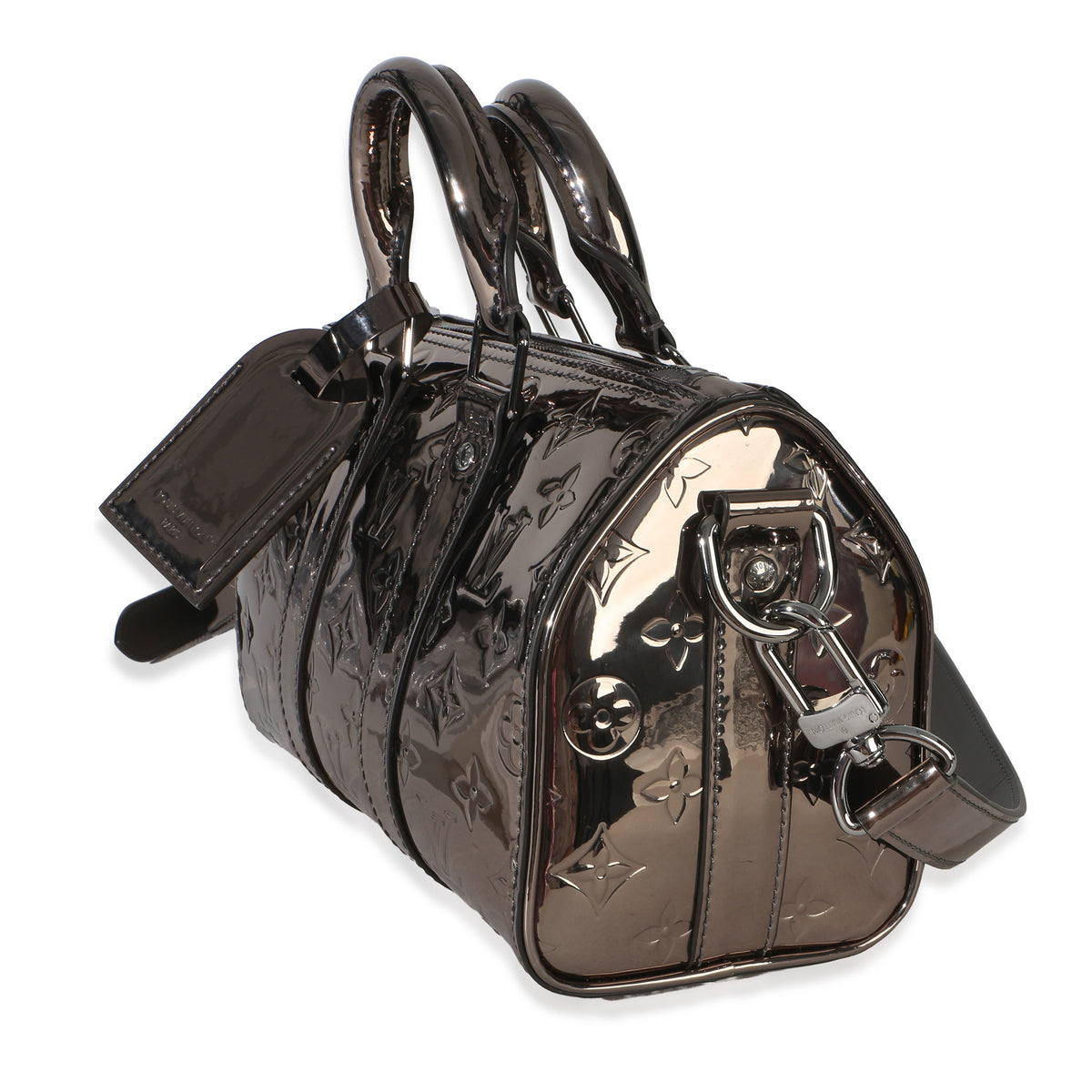 Louis Vuitton Gunmetal Mirror Monogram Heritage Keepall Bandouliere 25 Handbag 2
