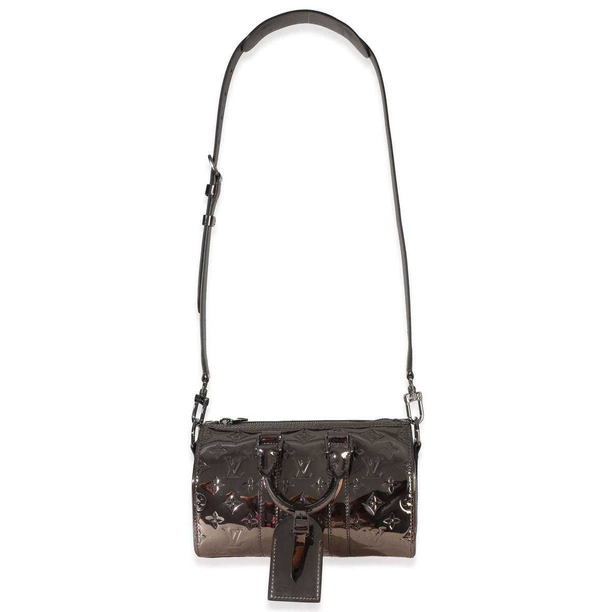 Louis Vuitton Gunmetal Mirror Monogram Heritage Keepall Bandouliere 25 Handbag 8