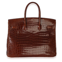 Hermès Miel Shiny Porosus Crocodile Birkin 35 GHW Handbag 4