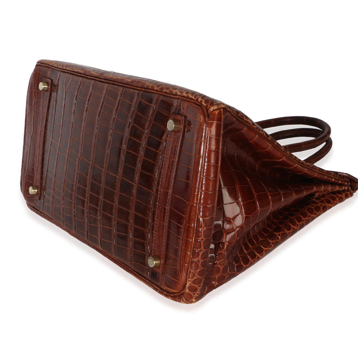Hermès Miel Shiny Porosus Crocodile Birkin 35 GHW Handbag 6