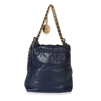 Chanel Navy Quilted Calfskin  22 Mini Hobo Handbag 4