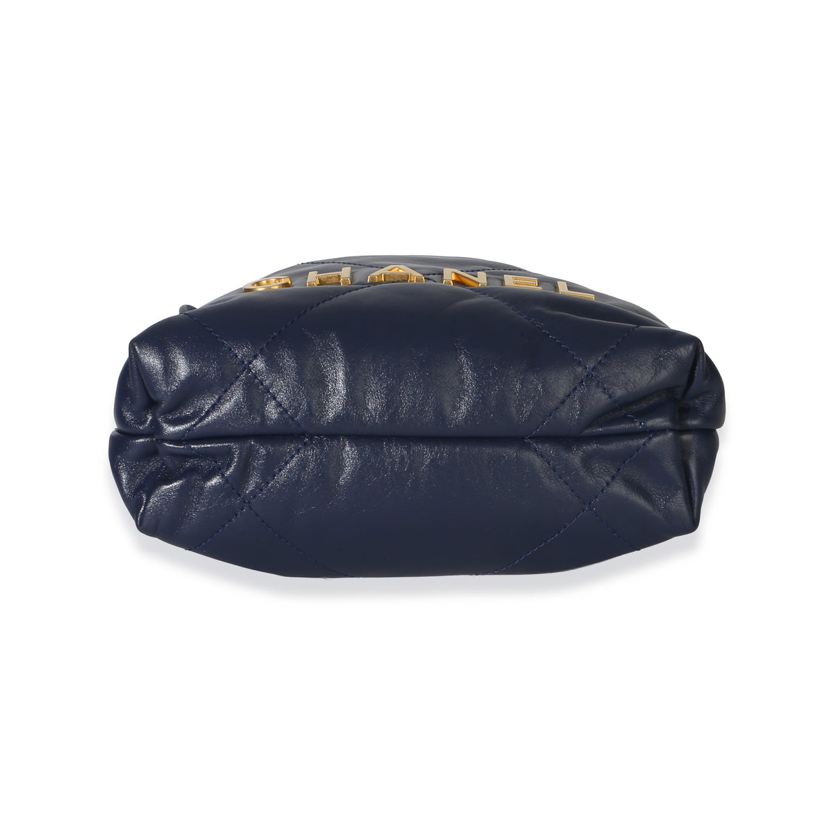 Chanel Navy Quilted Calfskin  22 Mini Hobo Handbag 6