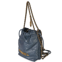 Chanel Blue Quilted Calfskin  22 Mini Hobo Handbag 2
