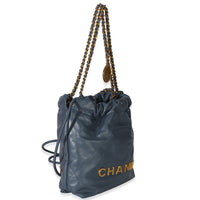 Chanel Blue Quilted Calfskin  22 Mini Hobo Handbag 3