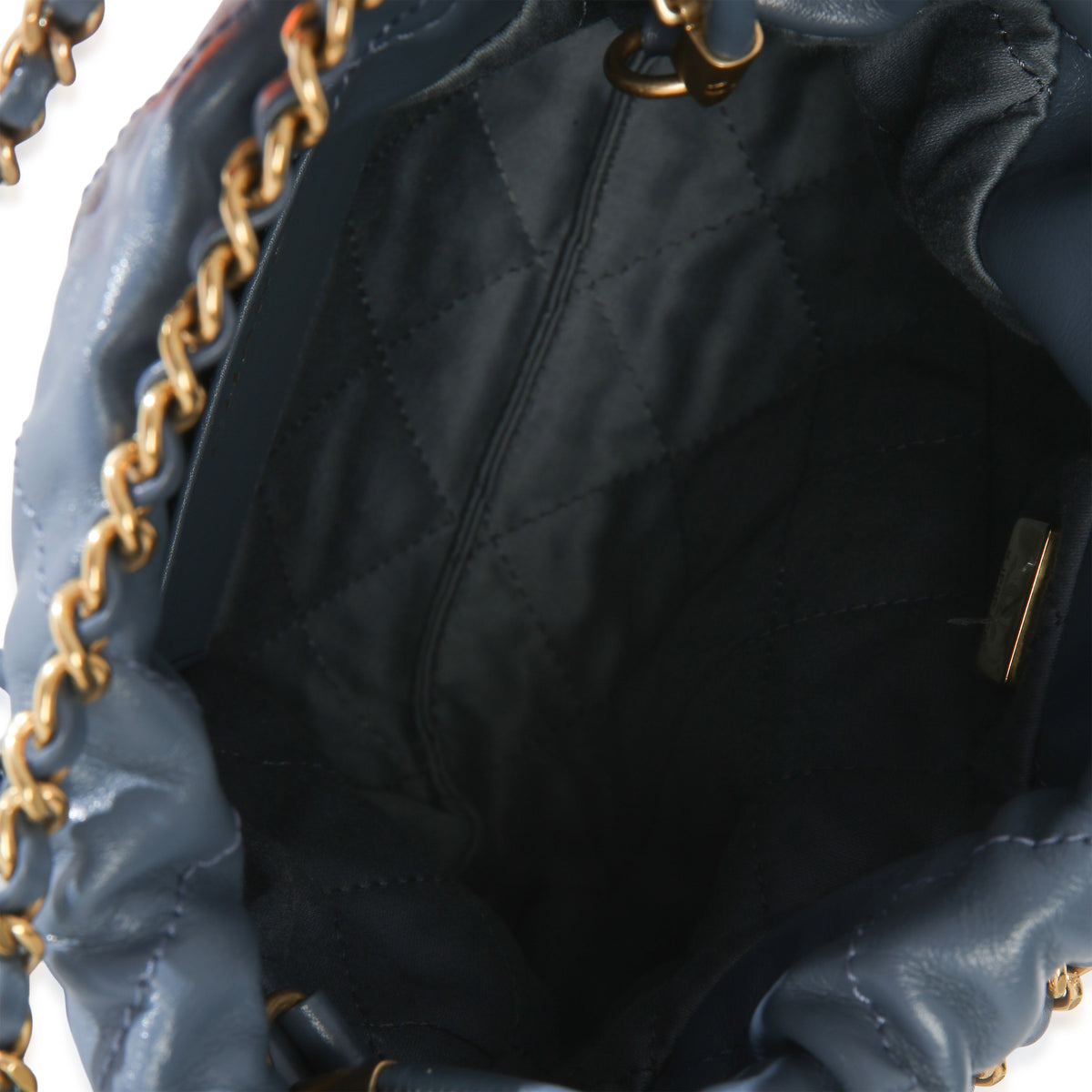 Chanel Blue Quilted Calfskin  22 Mini Hobo Handbag 8