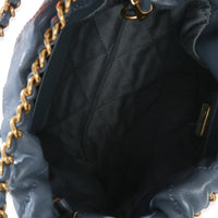 Chanel Blue Quilted Calfskin  22 Mini Hobo Handbag 8
