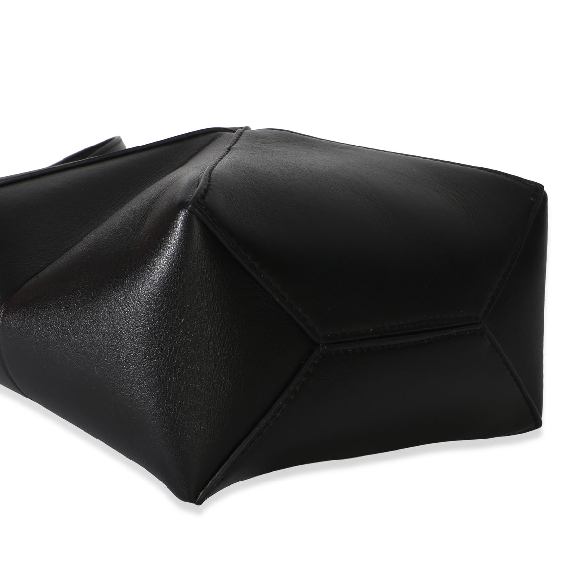 Loewe Black Shiny Calfskin Mini Puzzle Fold Tote Handbag 3