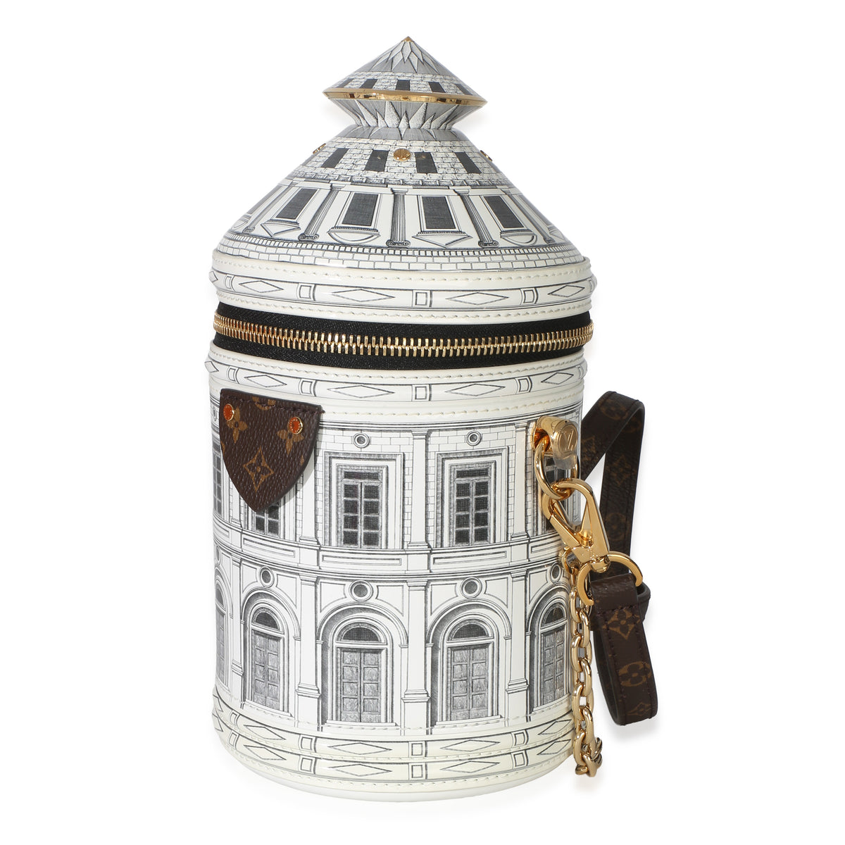 Louis Vuitton Patent Monogram X FORNASETTI Architettura Cannes Handbag 2
