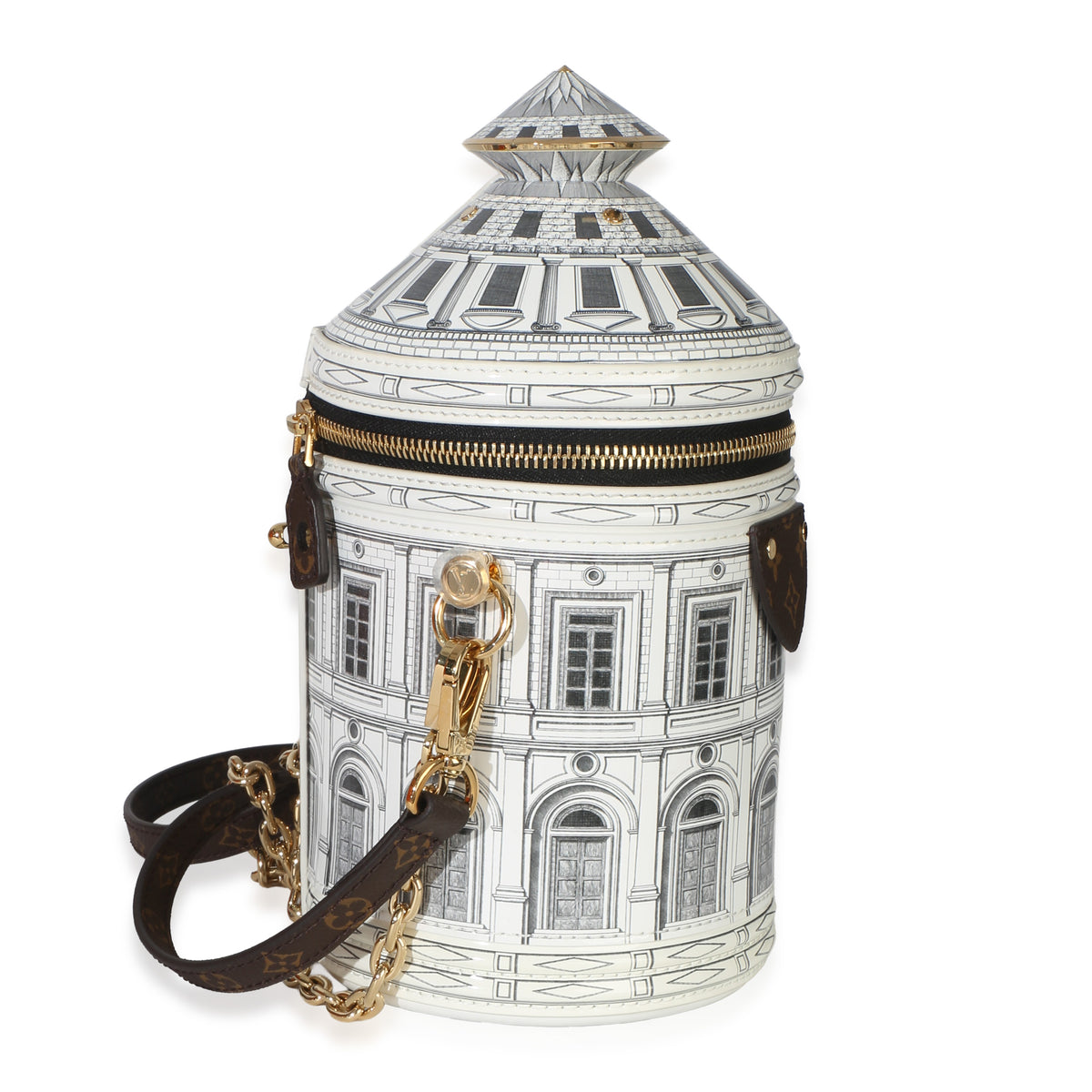 Louis Vuitton Patent Monogram X FORNASETTI Architettura Cannes Handbag 3