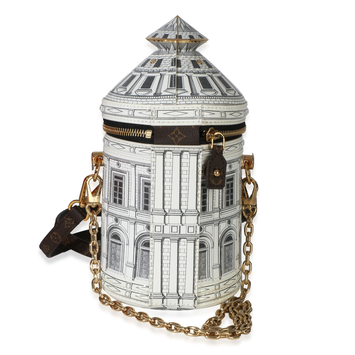 Louis Vuitton Patent Monogram X FORNASETTI Architettura Cannes Handbag 4