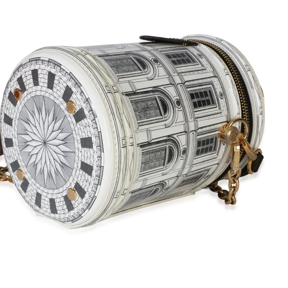Louis Vuitton Patent Monogram X FORNASETTI Architettura Cannes Handbag 6
