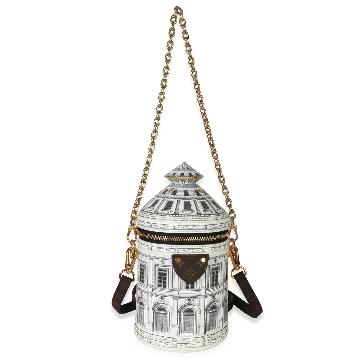Louis Vuitton Patent Monogram X FORNASETTI Architettura Cannes Handbag 8