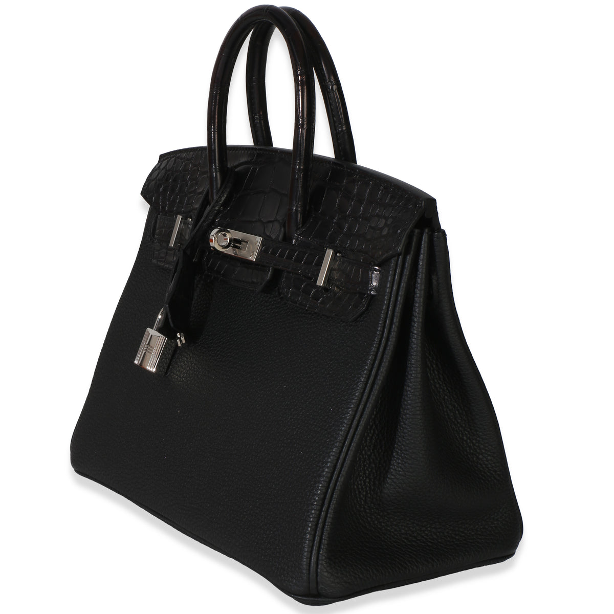 Hermès Black Togo Mississippiensis Matte Alligator Touch Birkin 25 PHW Handbag 2
