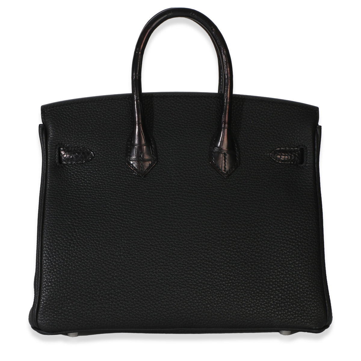 Hermès Black Togo Mississippiensis Matte Alligator Touch Birkin 25 PHW Handbag 4