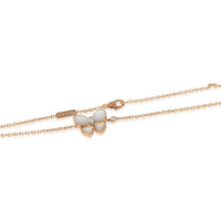 Van Cleef & Arpels Rose Gold Mother Of Pearl and Diamond Two Butterfly Pendant 2