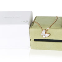 Van Cleef & Arpels Rose Gold Mother Of Pearl and Diamond Two Butterfly Pendant 5