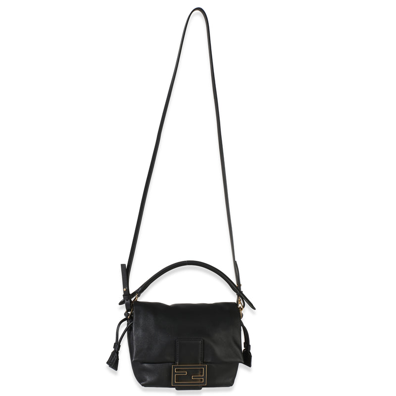Fendi Black Nappa Small Mamma Baguette Handbag fv