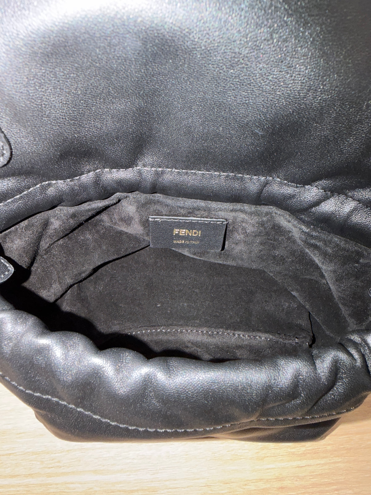 Fendi Black Nappa Small Mamma Baguette Handbag ad3