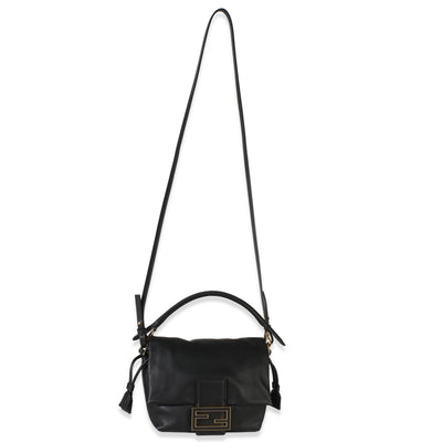 Fendi Black Nappa Small Mamma Baguette Handbag fv