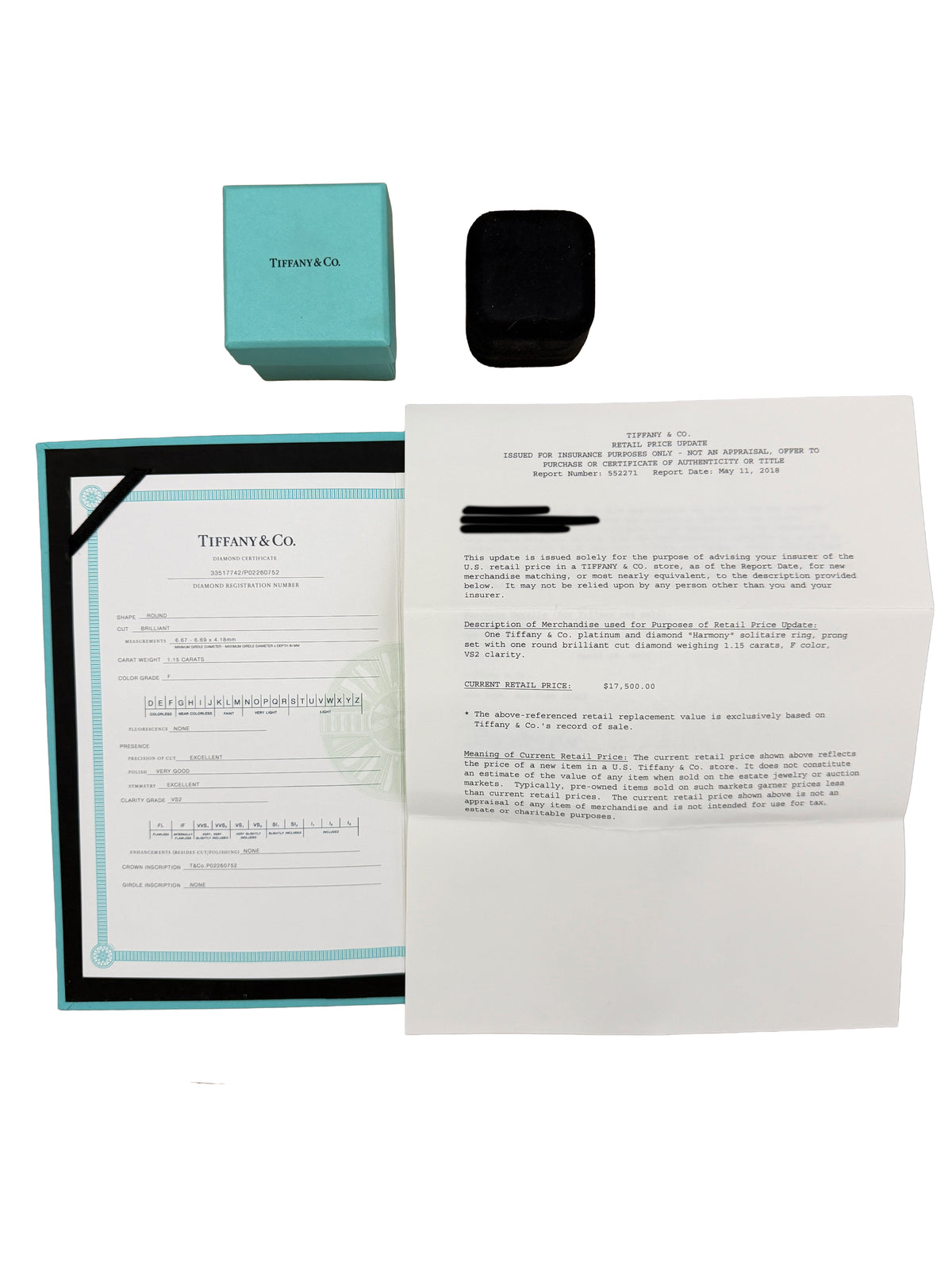 Tiffany & Co. 1.15 ct Round Brilliant Diamond Harmony Engagement Ring ad2