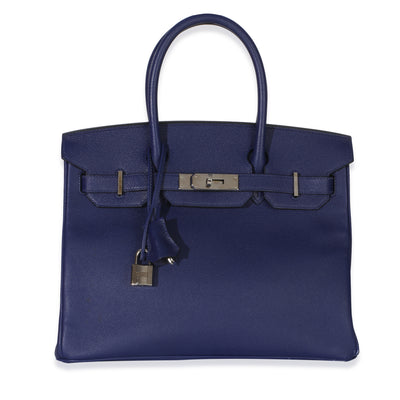 Hermès Bleu Electrique Epsom Birkin 30 PHW Handbag fv