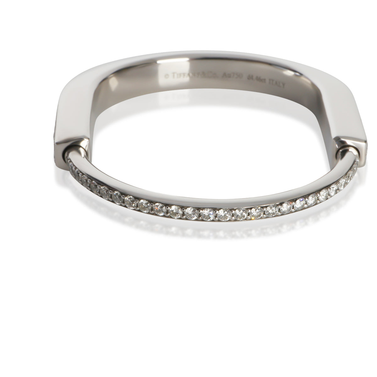 Tiffany & Co. White Gold Diamond Lock Bracelet 3