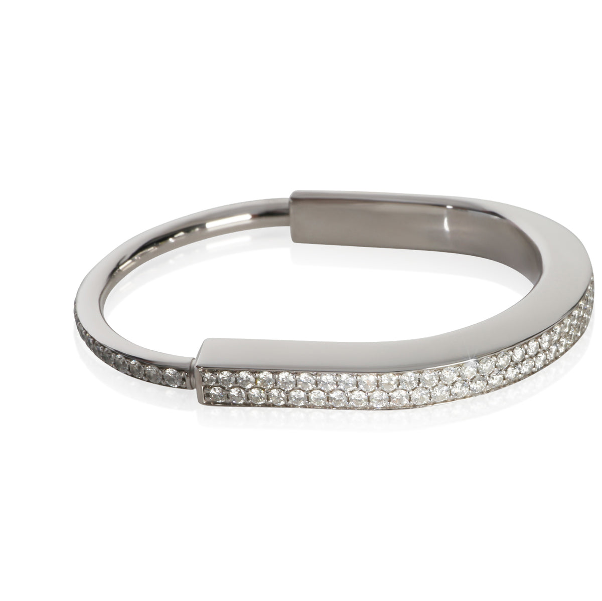 Tiffany & Co. White Gold Diamond Lock Bracelet 4