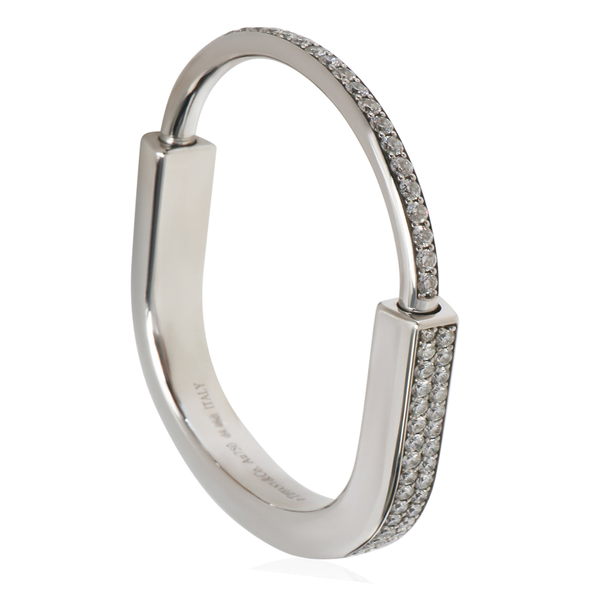 Tiffany & Co. White Gold Diamond Lock Bracelet 5