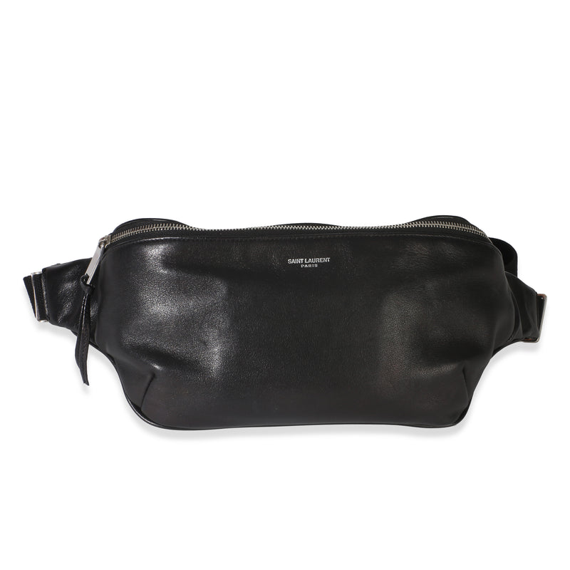 Saint Laurent Black Smooth Calfskin Marsupio Belt Bag Handbag fv