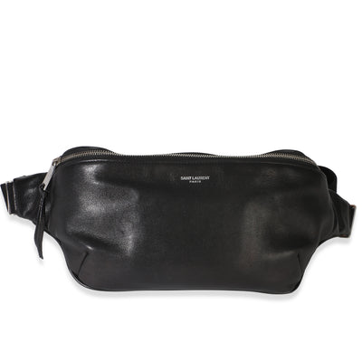 Saint Laurent Black Smooth Calfskin Marsupio Belt Bag Handbag fv