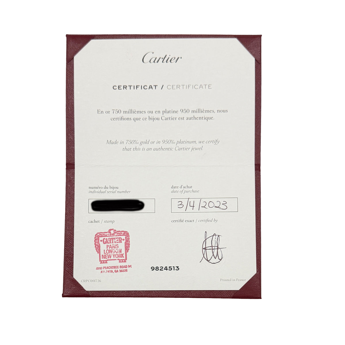 Cartier Rose Gold Diamond Love Bracelet box
